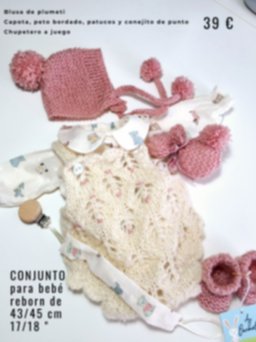 Capota de punto Blusa Capota, jesusito, patucos y conejito de punto Chupetero.jpg